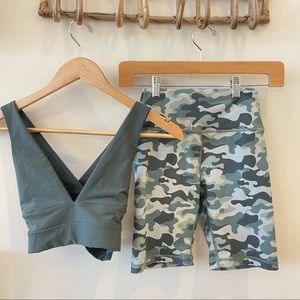 Spiritual Gangster camo biker short set